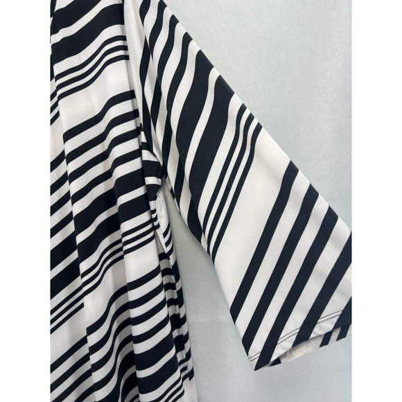 Anthony Richards Womens Black White Striped Tunic Top Blouse Size 3X Vintage - Picture 5 of 11